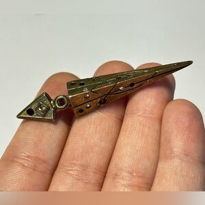 Rare Vintage Patricia Locke Brooch Natural Colors Swarovski Rhinestone Comet